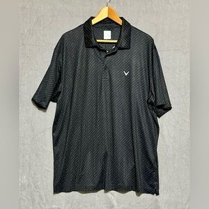 Callaway‎ Opti Dri Black Polo Golf Shirt with Subtle Pattern
